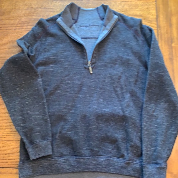 Tommy Bahama - 1/2 zip sweater grey reversible - Picture 1 of 5